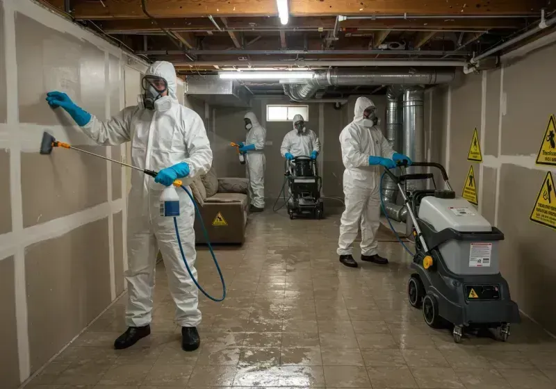 Basement Moisture Removal and Structural Drying process in Linton, ND